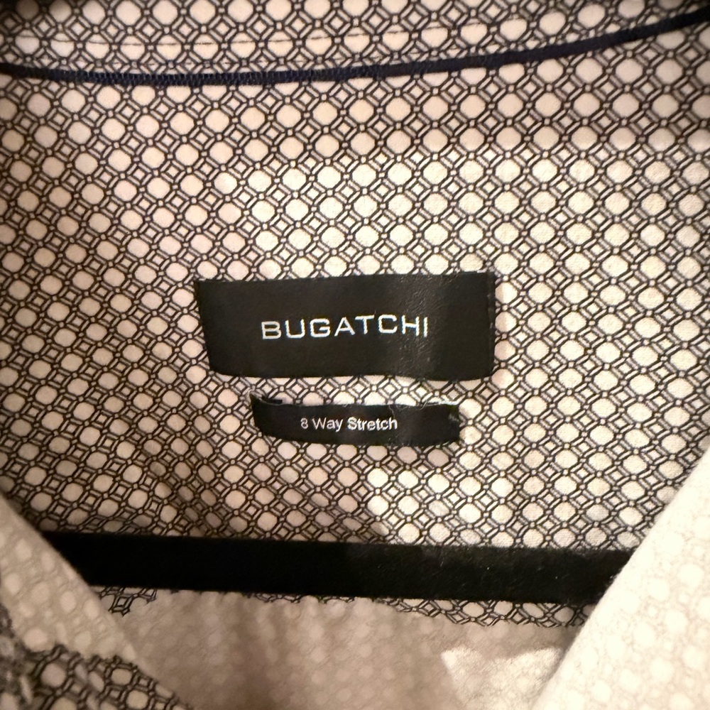Bugatchi Men's Patterned Gray Button-Down Shirt - image 3